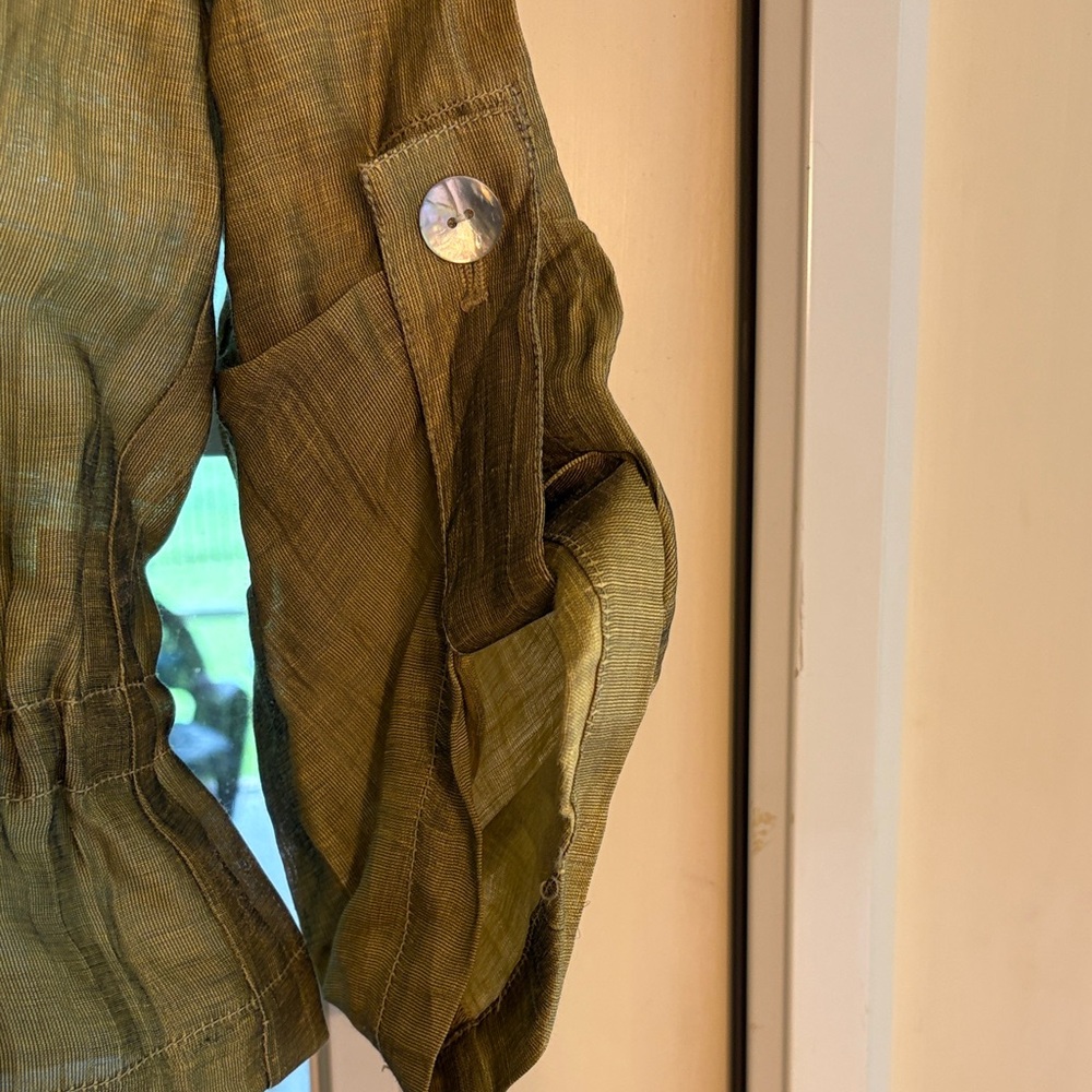 Ruby Rd. Green Linen Blend Jacket - Picture 4 of 5